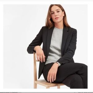 Everlane Italian Wrinkle Resistant Wool Classic Blazer Black NWT Size 2